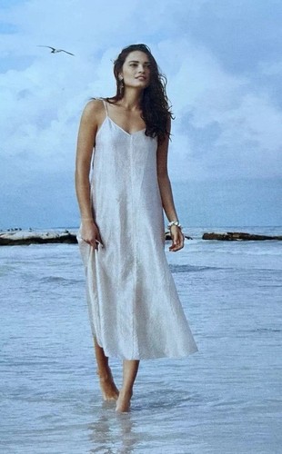 Neu mit Etikett Peruvian Connection Seide Margot Kleid Gr. XL Alabaster Beige Strand Luxus - Bild 1 von 10