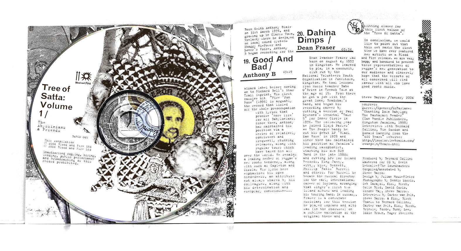 THE ABYSSINIANS & FRIENDS:TREE OF SATTA VOL. 1 (VARIOUS) BLOOD&FIRE(UK) CD / VG+ - product detail image 2