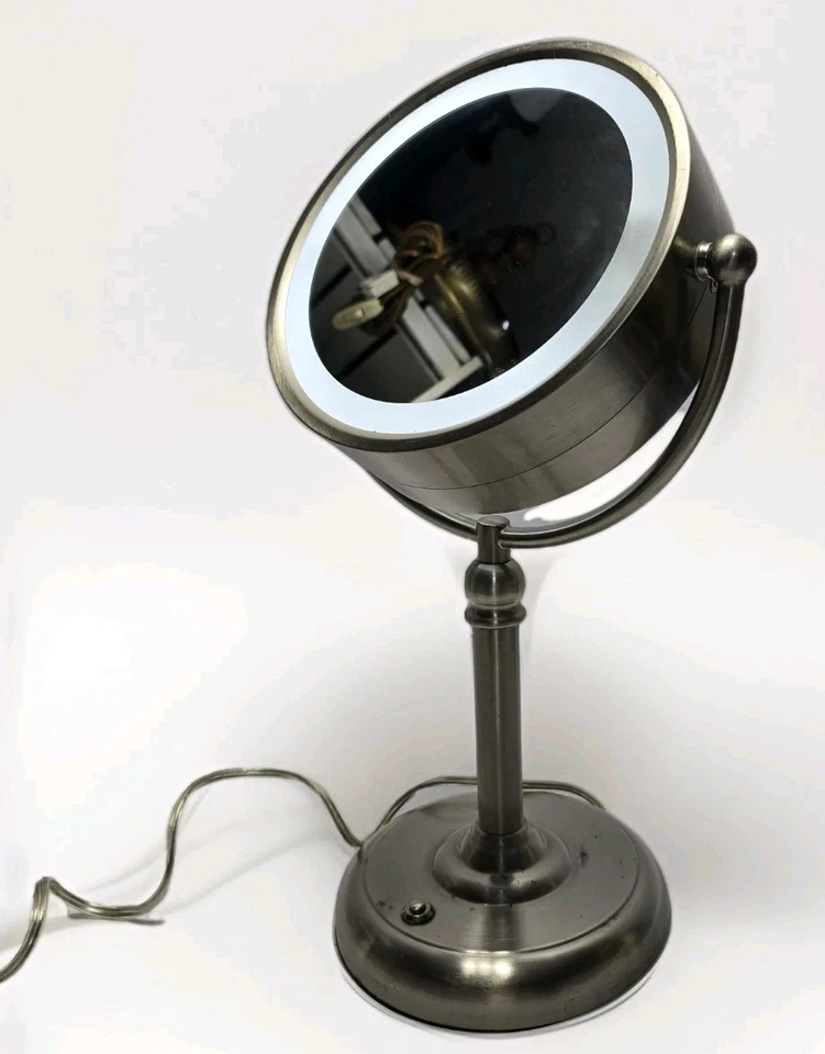 Zadro Lighted Vanity Mirror Dual-Sided Magnified LED Nickel Finish 18" - Image 2 of 4