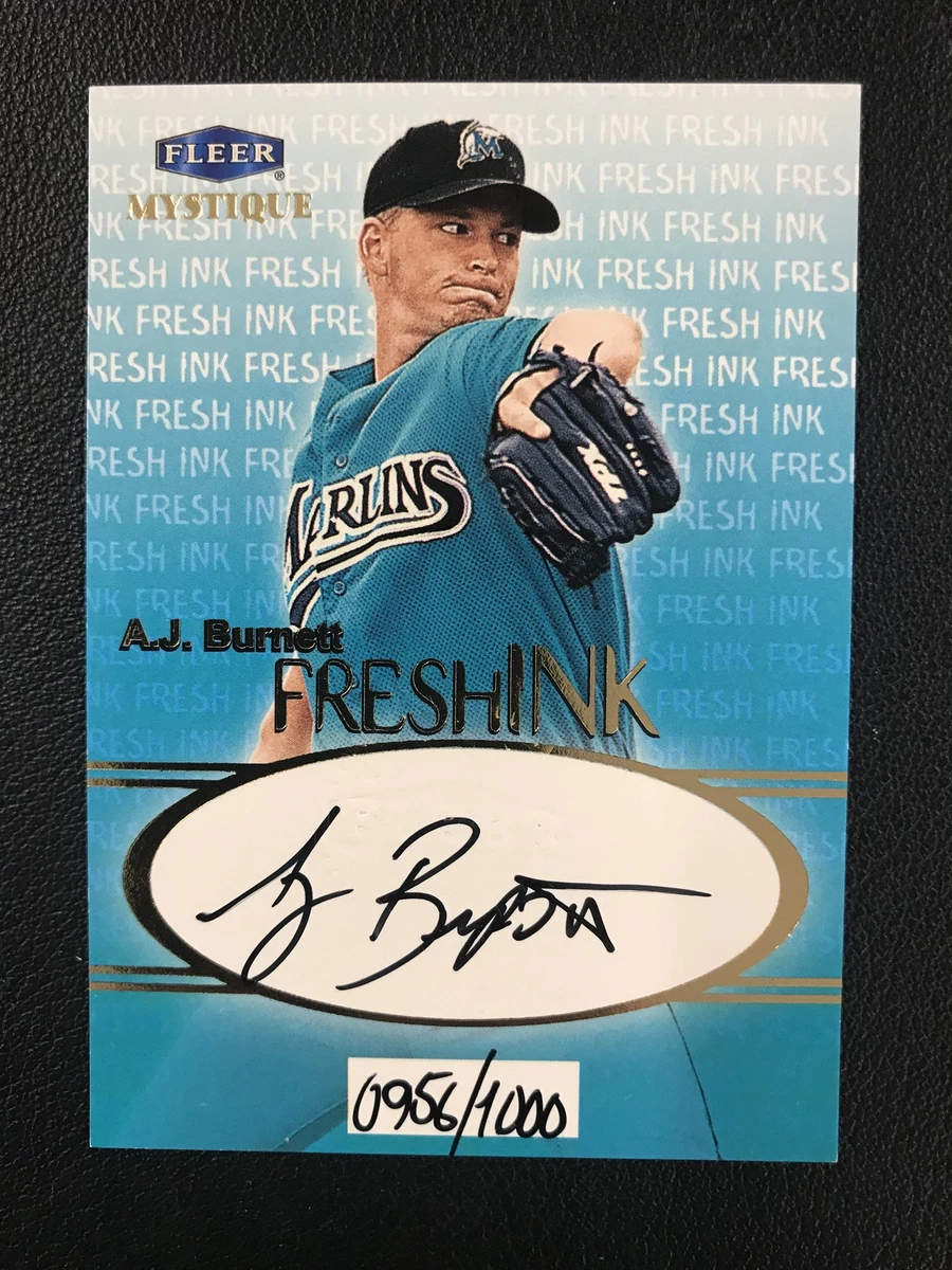 A. J. Burnett Florida Marlins Baseball Autographed Sports Trading