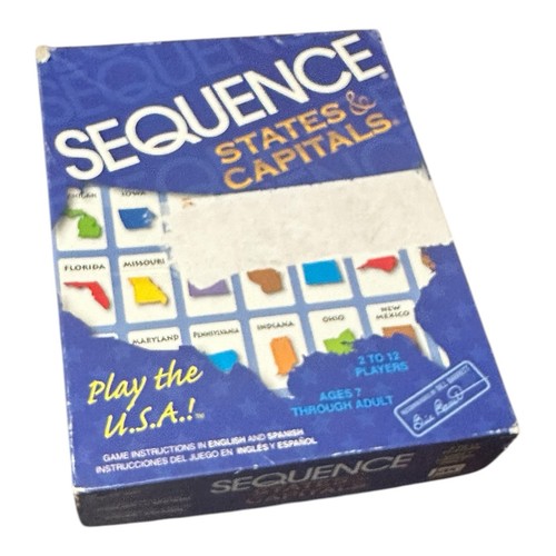 Sequence States and Capitals Game COMPLETE Jax 2006 Educational Cards Maps