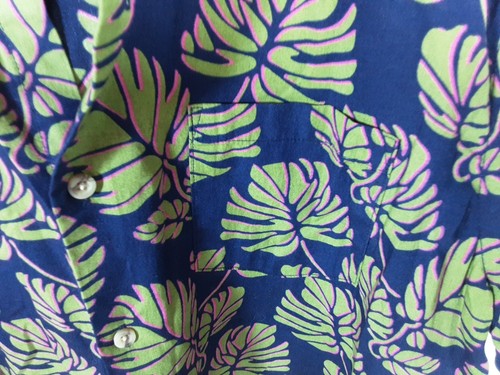 Porter & Ash 100 % Cotton Shirt Leaf Print Short Sleeve Size UK Large - Picture 4 of 6