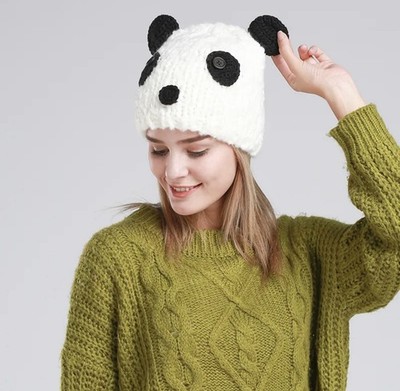 TERRANOVA Panda Knit Winter Y2K Beanie One Size Women's Preowned