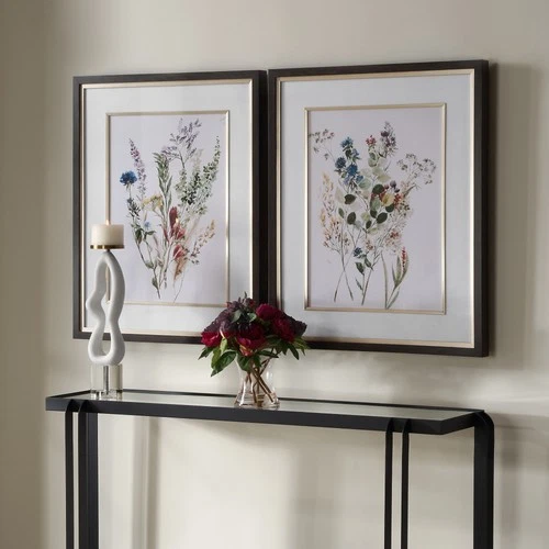 Uttermost 32341 Delicate Flowers 34" x 28" Framed Floral Drawing - Green - Picture 4 of 5