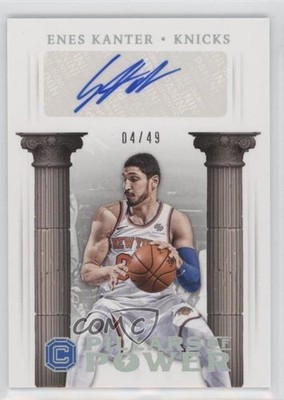 2017-18 Panini Cornerstones Pillars of Power Silver 4/49 Enes Kanter Auto s3g