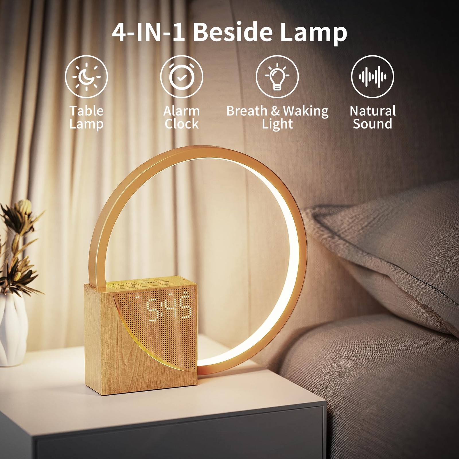 Smart Lampada LED Comodino Sveglia USB - Dimmerabile Touch 3 Livelli - 2