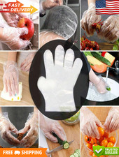100 PCS Disposable Plastic Gloves for Food Prep Cooking Cleaning Restaurants USA
