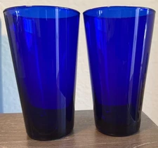 2 Libbey FLARE COBALT BLUE 17.25 OZ Glass Cooler New