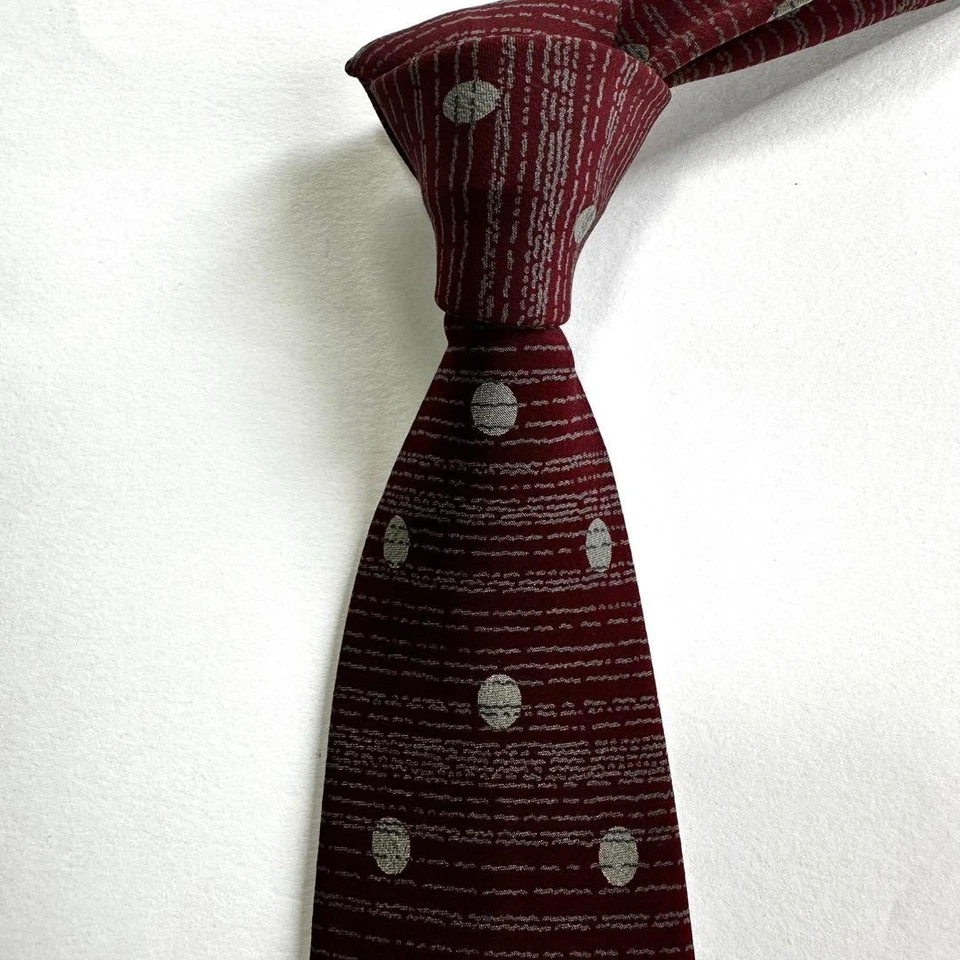 Christian Dior Neck Tie bordeaux dot 100%Silk excellent gift F/S - Image 2 of 4