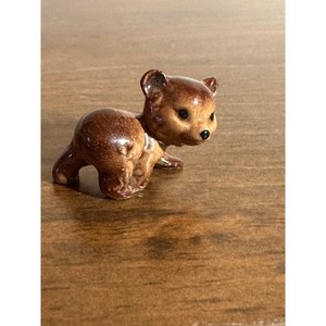 Vintage Hagen Renaker Miniature Bear Brown Glazed Porcelain Cub Tiny