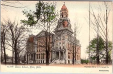 Postcard SCHOOL SCENE Flint Michigan MI o/19 AM3560
