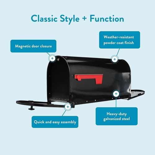 Elegant Post Mount Double Door Mailbox with High Volume Capacity & Modern Design - Picture 6 of 13