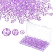 Rondelle Crystal Beads 1000Pcs 4-8mm Faceted Glass Beads Purple Plating AB