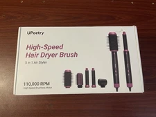 Upoetry 5in1 Hot Air Styler & Hair Dryer Brush High-Speed Blow Dryer Fast Drying