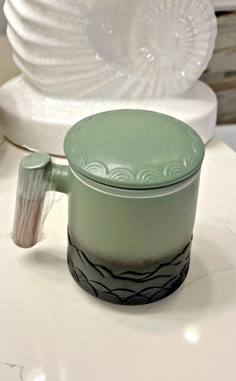 ZENS Tea Cup with Infuser and Lid for Loose 16.8 Ounces, Black and Green
Opens in a new window or ta