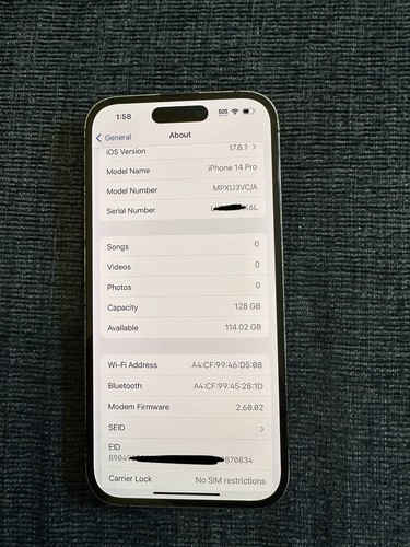 Apple iPhone 14 Pro SIM 128GB Black, Unlocked, Physical SIM Card Tray - Photo 2 sur 9