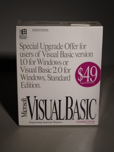 Microsoft Visual Basic Standard edition version 3.0 SEALED vintage software