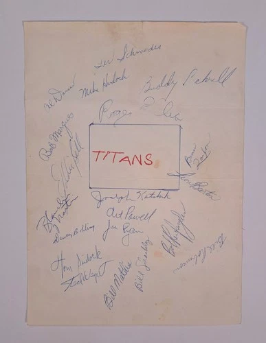 1st Year 1960 New York Titans/Jets x20 Team-Signed Sheet Al Dorow Art Powell +18