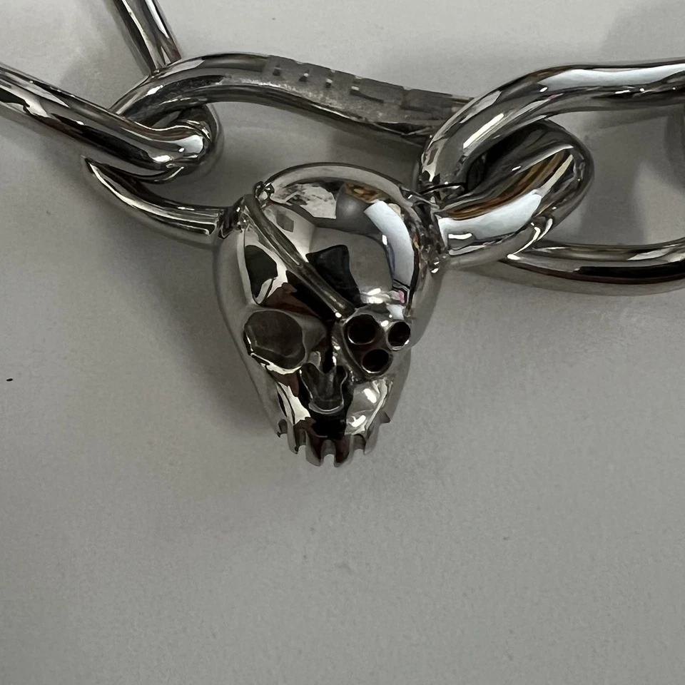 Miss Sixty Silver/stainless Swarovski Skull Bone Toggle Bracelet NWT Retail 170 - Image 2 of 4