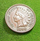 1890==Indian Head Penny==Full Liberty and All 4 Diamonds--Choice Coin