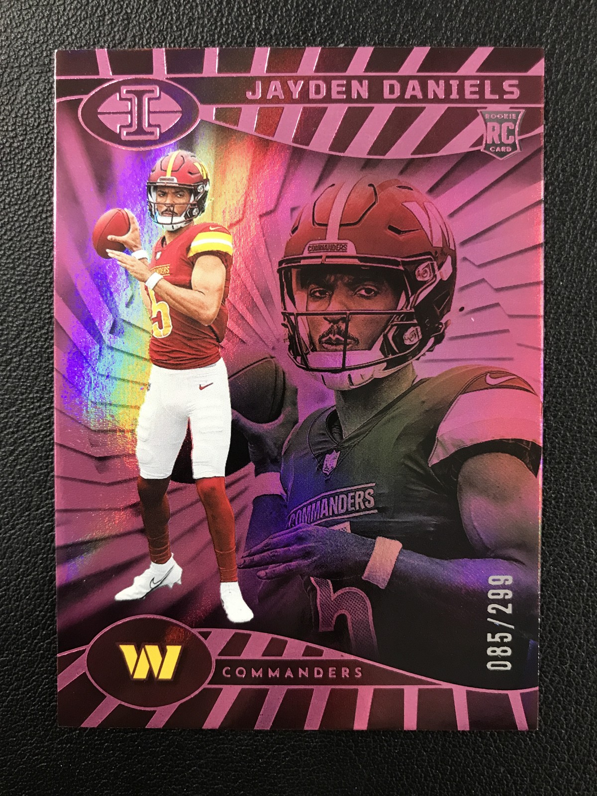 2024 Panini Illusions #93 Jayden Daniels Pink Trophy Collection /299 Washington