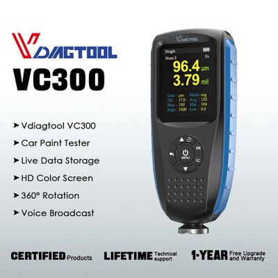 2026 Vdiagtool VC300 FE/NFE Car Paint Film Thickness Tester With Voice Broadcast