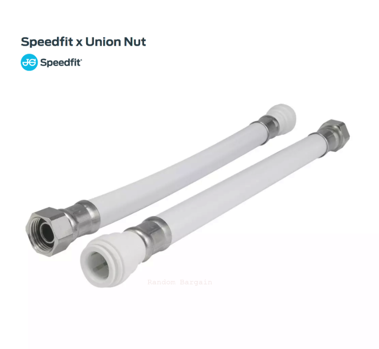 2 x JG Speedfit Flex Tap Connector 15mm × 3⁄4″ BSP, 300mm (White PVC) John Guest