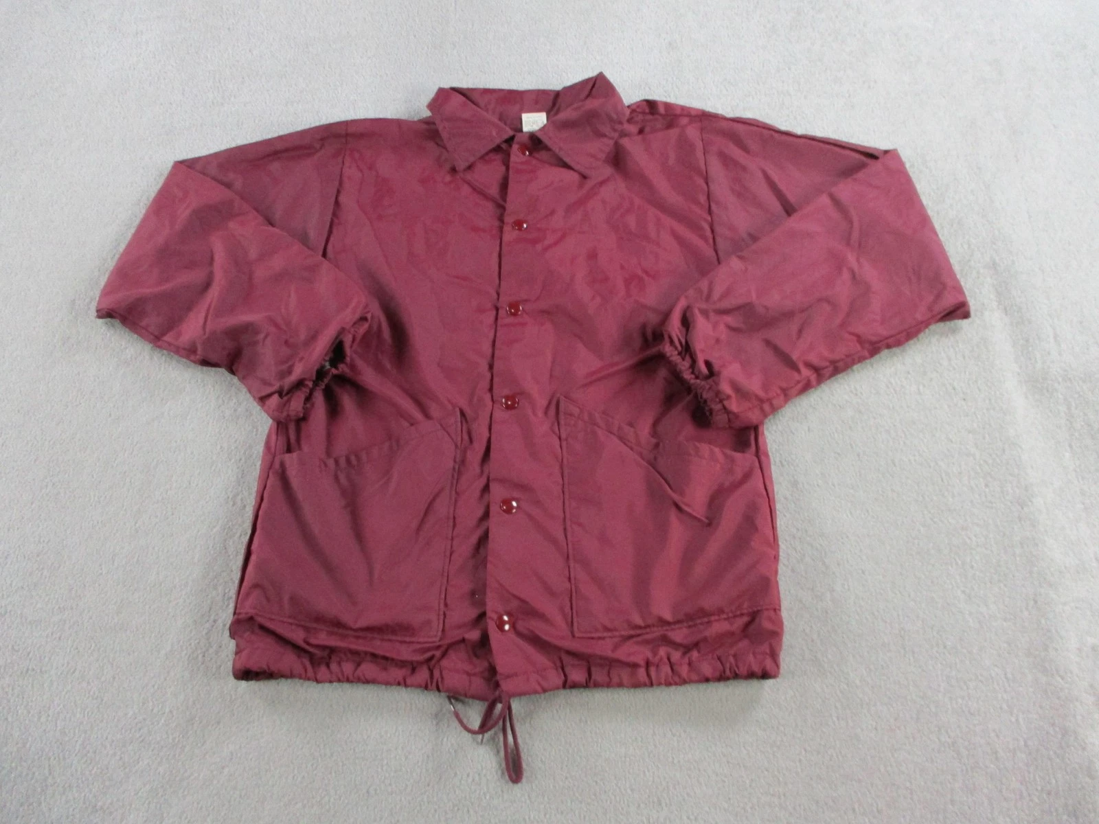 Vintage Russell Athletic Jacket Mens Small Burgundy Snap Front Coach Made USA