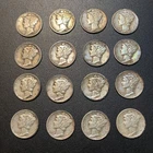 Silver Mercury dimes 16 Pc Lot. $1.60 Face Value 1920-1945