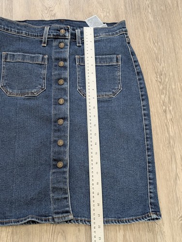 Levi's Denim Pencil Skirt Blue Snap Fastening Size W28 UK 10 L22 - Picture 10 of 14