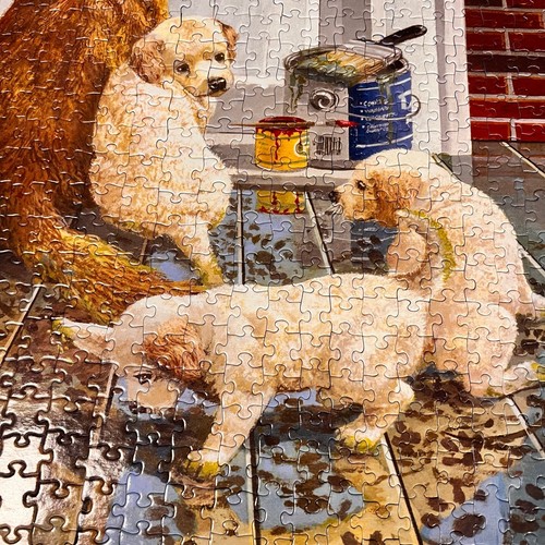 Rompecabezas Don Crook Golden Retriever pintura húmeda 26"x26" cachorros 1000 piezas Kidcore - Imagen 6 de 17