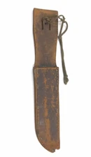 Older Brown Leather Worn Fixed Blade Knife Sheath See Photos 2979-N