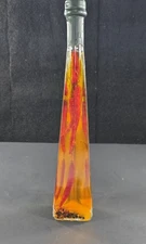 Glass Bottle Decorative Vineger Infused Chili Pepper Triangle Shaped 13" Tall