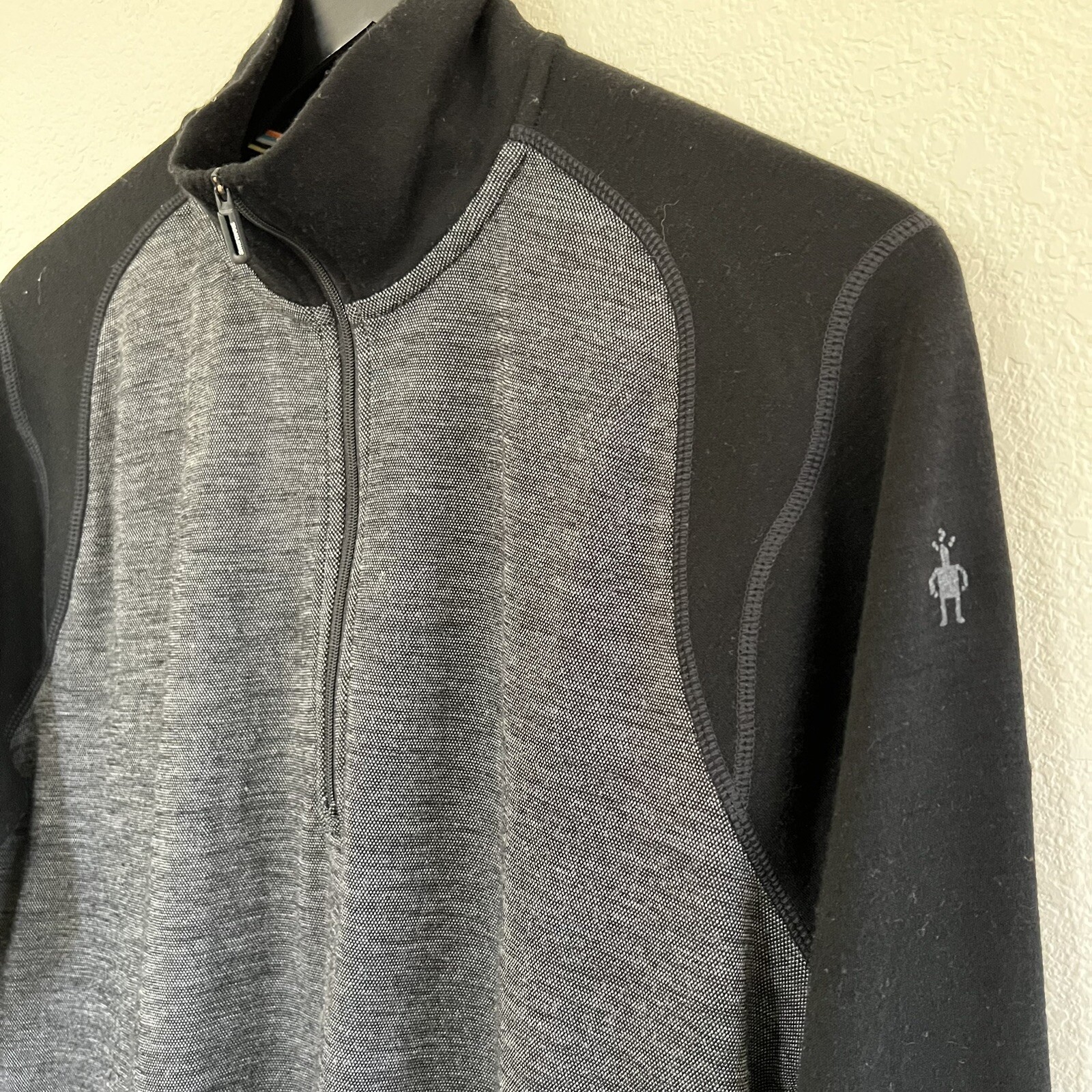 Smartwool Mens Quarter Zip Pullover Size Large Gr… - image 3