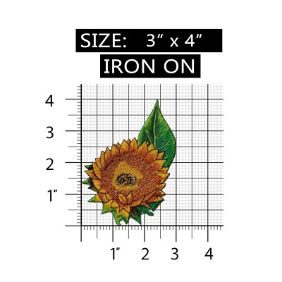 ID 6039 Sunflower With Leaf Patch Garden Summer Embroidered Iron