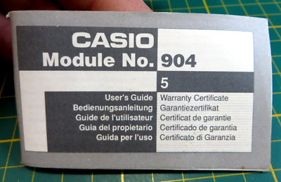 CASIO MODULE No. 904 - User's Guide  - ISTRUZIONI -