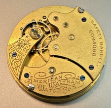 6 Size 1893 Am WALTHAM Grade J 7J HC P/S Pocket Watch Movement For Parts Repair