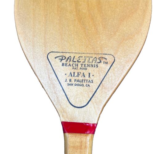 VTG 1960s Racquets JB Palettas Beach Tennis Paddles San Diego Wood Handmade 10" - Picture 2 of 9