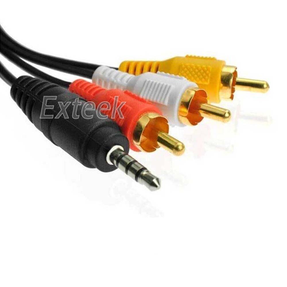 3.5mm to 3 RCA Male AUX AV Audio Video Converter Cable DVD TV Plug Cord