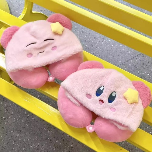 2X Happy Kirbuy U-Shaped Soft Hooded Daily Travel Neck Pillow Soft Plush Pillow - Picture 3 of 17