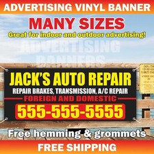 AUTO REPAIR Advertising Banner Vinyl Mesh Sign service mechanic check diagnostic