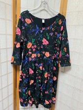OLD NAVY Maternity Black Floral 3/4 Sleeve Dress  XL Cotton/Spandex