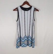 AB Studio Shirt Womens Small Tank Top Multicolored Contrast Striped Southwestern