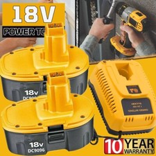 2 PACK 18V For Dewalt 18 VOLT DC9096 DC9098 Battery /Charger DC9099 Replacement