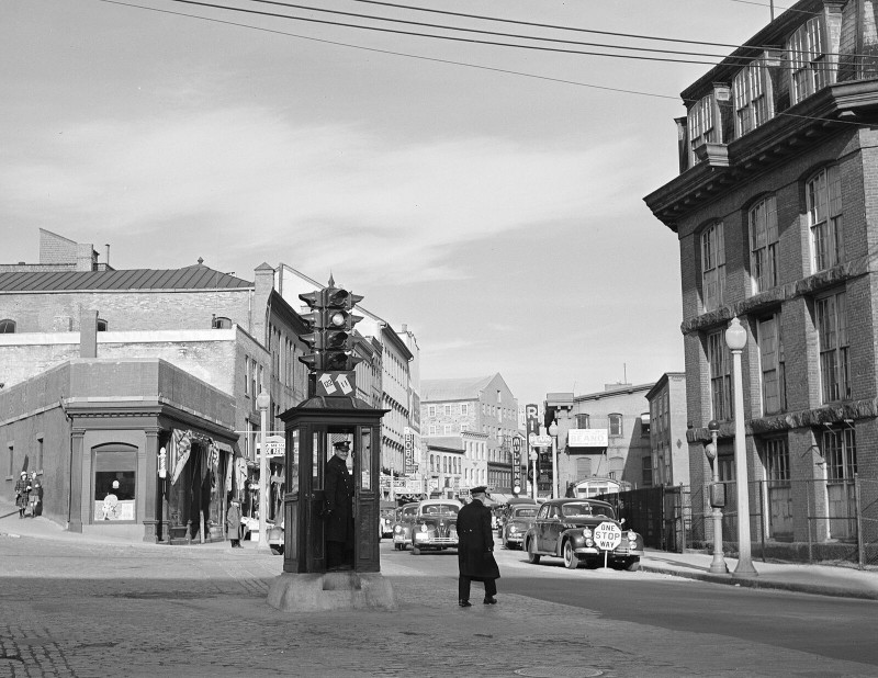 1940 Downtown Woonsocket, Rhode Island Vintage Old Photo 8.5