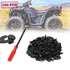100 x UTV ATV Plastic Fender Clips Rivets with Fastener Remover for Polaris Etc