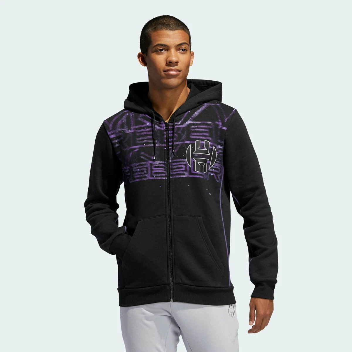 Black and purple sales adidas hoodie