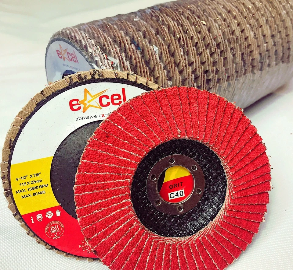 EXCEL High Performance Ceramic Flap Disc - 125mm 40 Grit (Pack of 10)