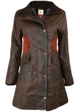 Discontinued Welligogs Zoe Waxed Cotton Coat Brown Size 8