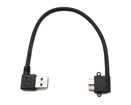 USB 3.0 Cable 25 Cm Micro B Connector To Type A Connector Angle In Black